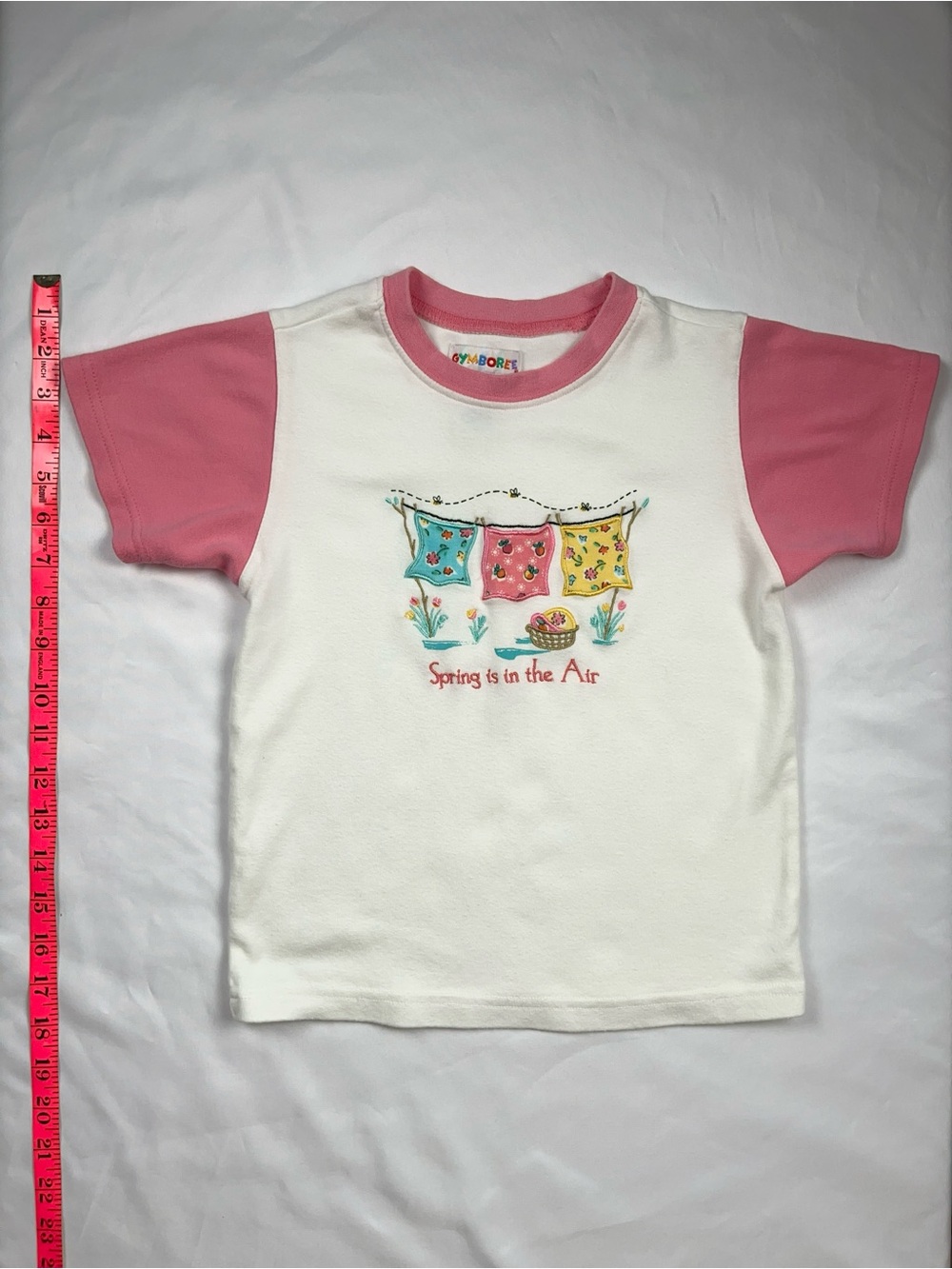 Gymboree Vintage 1998 Spring Is In The Air Embroidered Ringer Shirt 5 6 XL - Picture 3 of 14